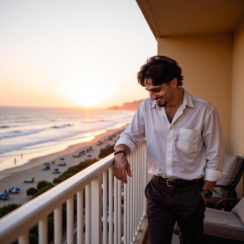 Candid beach photo with genuine smile for Bumble profile, showing warmth and personality Candid beach photo with genuine smile for Bumble profile, showing warmth and personality